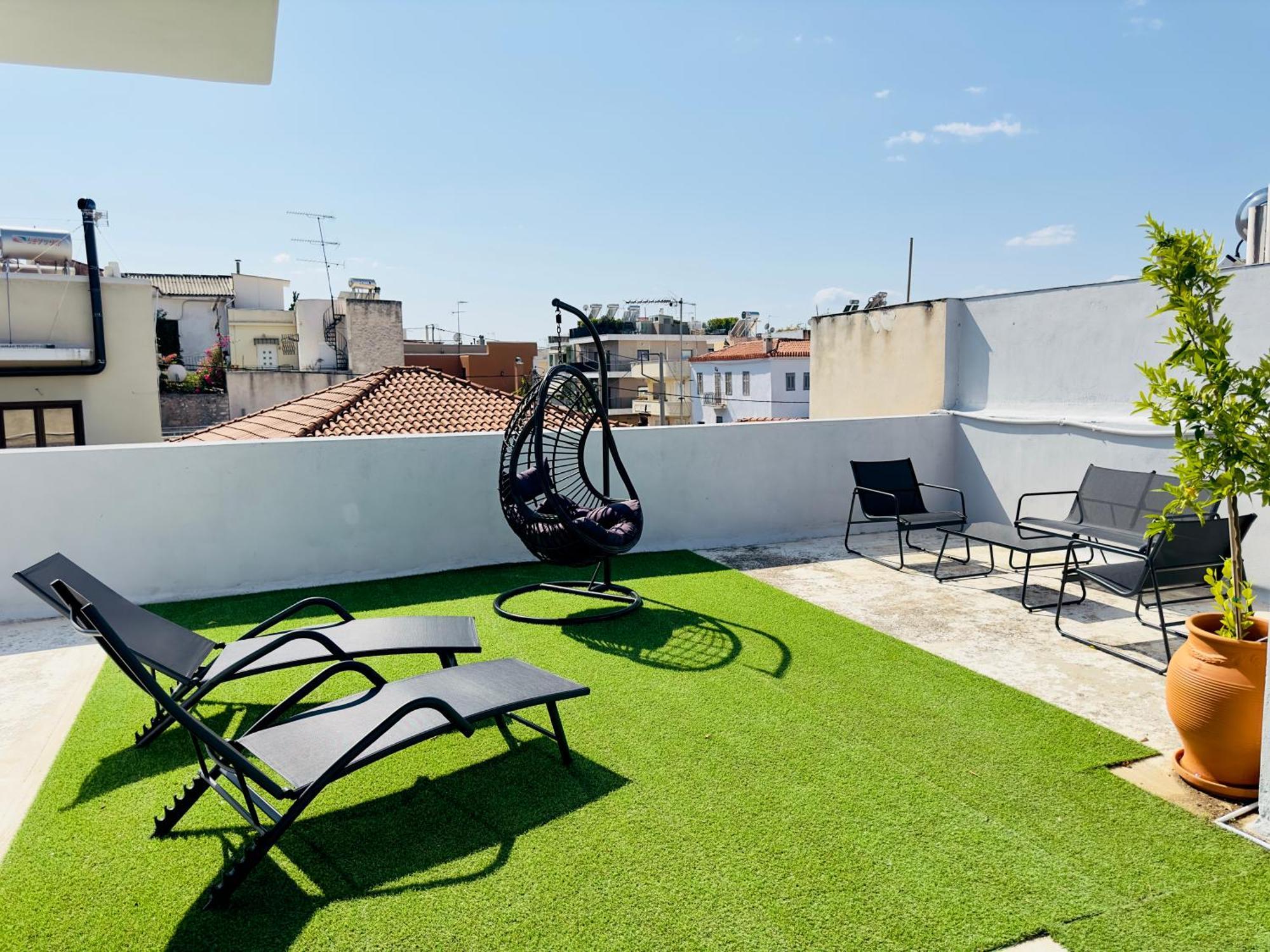 Yuna Penthouse, 100Sqm Private Rooftop Terrasse, Acropolis By Foot Aten Exteriör bild